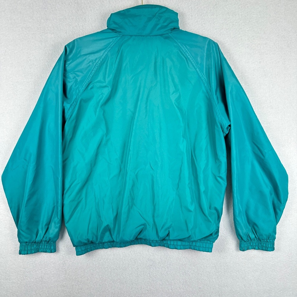 Vintage Lands End Womens M Squall Jacket Retro Teal Blue Made in U.S.A. - Picture 2 of 15